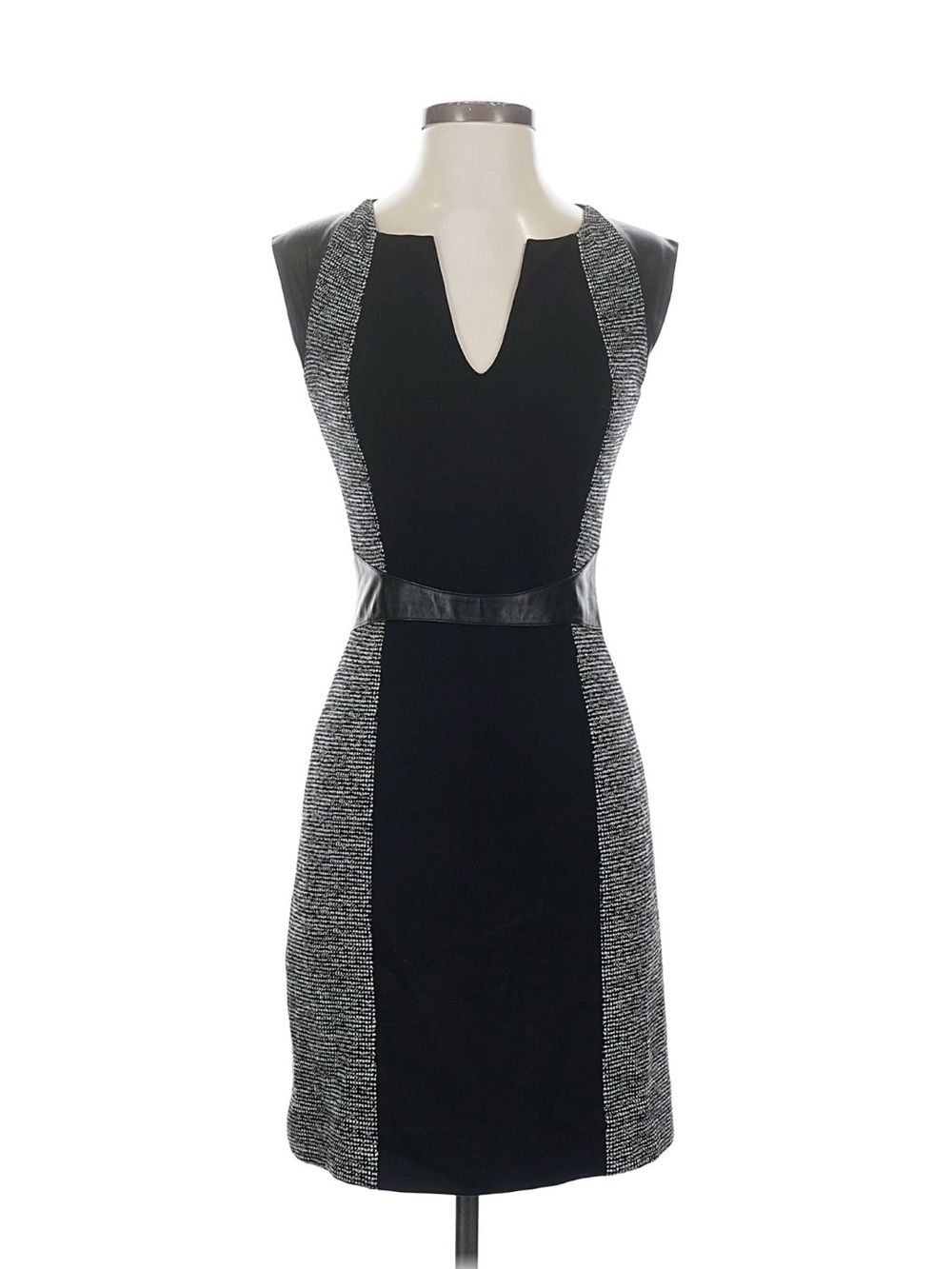 Rebecca Taylor - Like New Sleeveless Black and Gray Panel Sheath Dress, Size XS